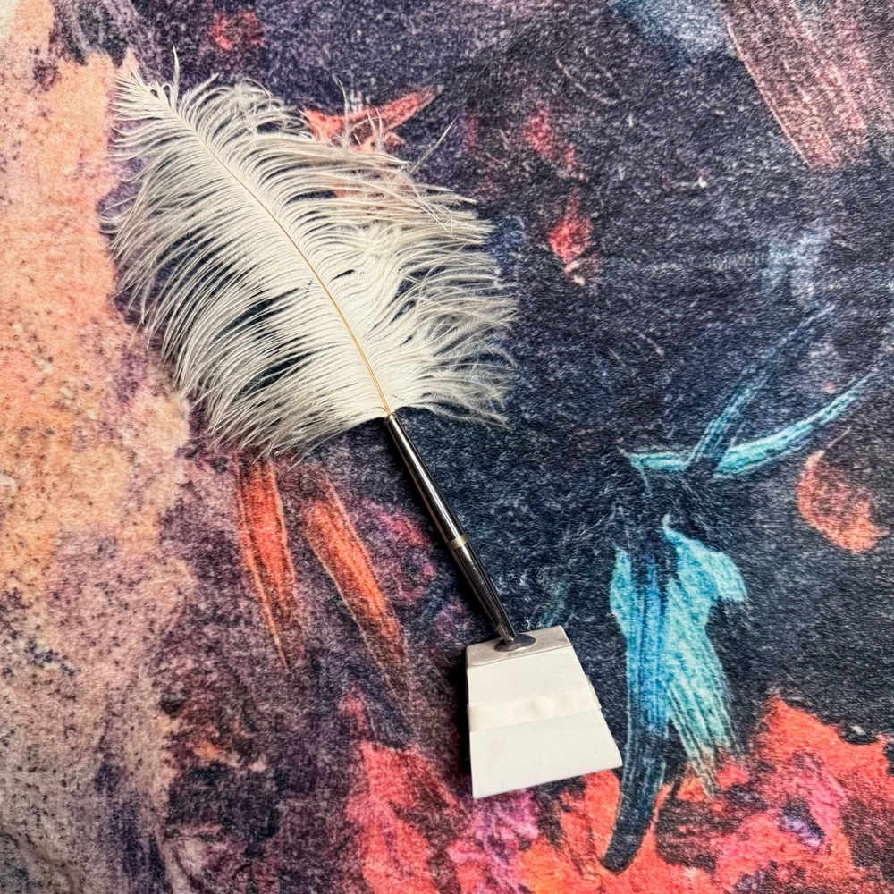 💜 VTG Decorative Quill Feather Pen